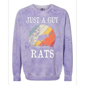 Just A Guy Who Loves Rats Colorblast Crewneck Sweatshirt