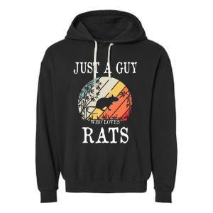 Just A Guy Who Loves Rats Garment-Dyed Fleece Hoodie