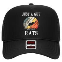 Just A Guy Who Loves Rats High Crown Mesh Back Trucker Hat