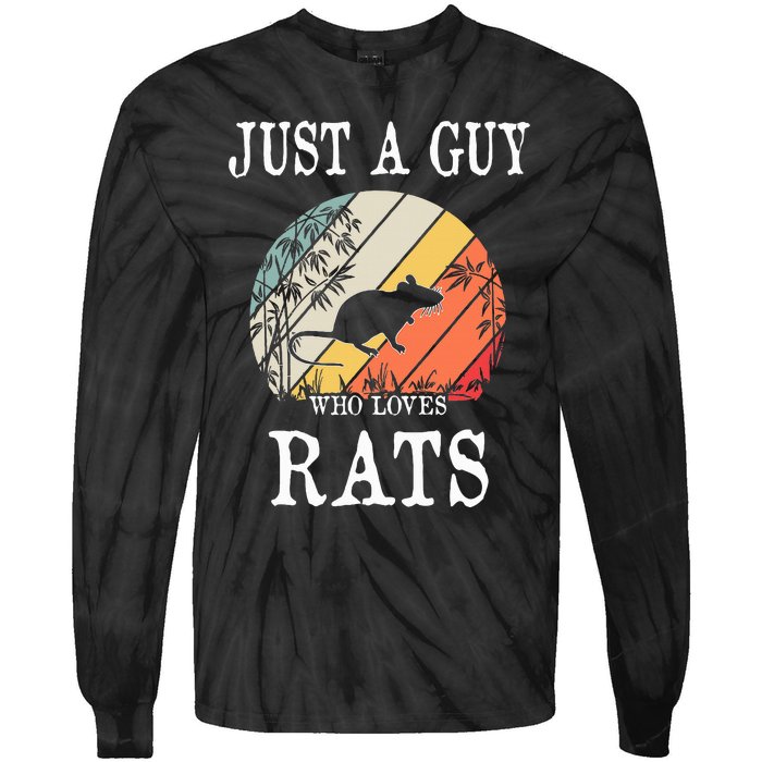 Just A Guy Who Loves Rats Tie-Dye Long Sleeve Shirt