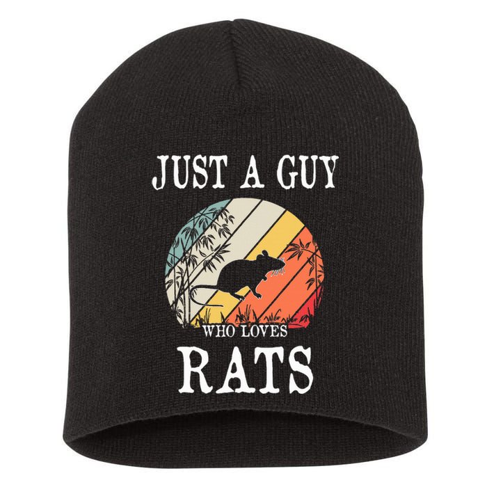 Just A Guy Who Loves Rats Short Acrylic Beanie