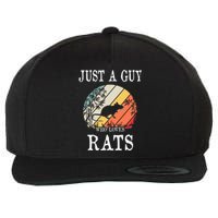 Just A Guy Who Loves Rats Wool Snapback Cap