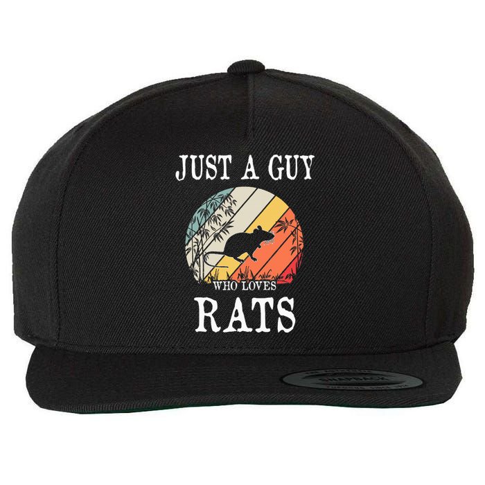 Just A Guy Who Loves Rats Wool Snapback Cap