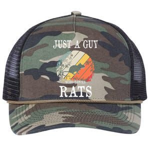 Just A Guy Who Loves Rats Retro Rope Trucker Hat Cap