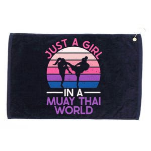 Just A Girl In A Muay Thai World Muay Thai Boxing Grommeted Golf Towel