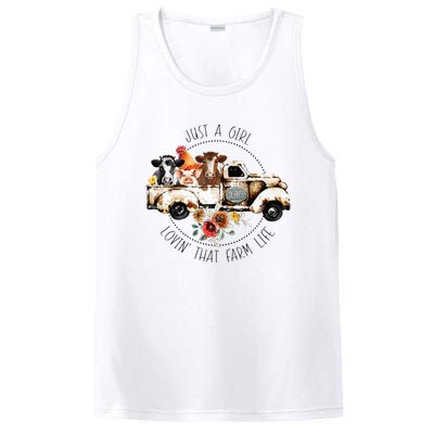 Just A Girl Lovin That Farm Life Animal Farm On Truck PosiCharge Competitor Tank