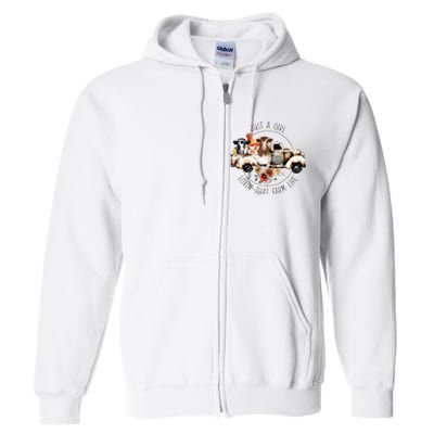 Just A Girl Lovin That Farm Life Animal Farm On Truck Full Zip Hoodie