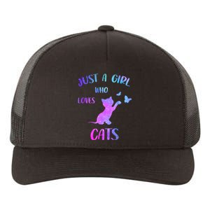 Just A Girl Who Loves Cats Yupoong Adult 5-Panel Trucker Hat