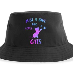 Just A Girl Who Loves Cats Sustainable Bucket Hat