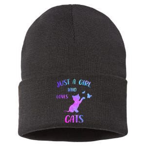 Just A Girl Who Loves Cats Sustainable Knit Beanie