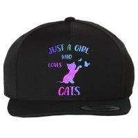 Just A Girl Who Loves Cats Wool Snapback Cap