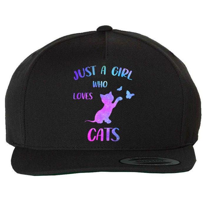 Just A Girl Who Loves Cats Wool Snapback Cap