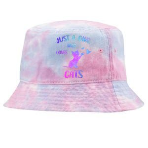 Just A Girl Who Loves Cats Tie-Dyed Bucket Hat