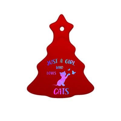 Just A Girl Who Loves Cats Ceramic Tree Ornament