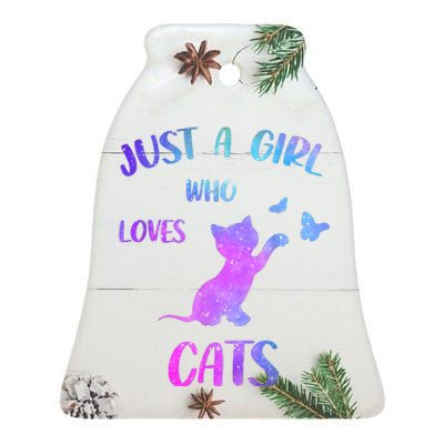 Just A Girl Who Loves Cats Ceramic Bell Ornament