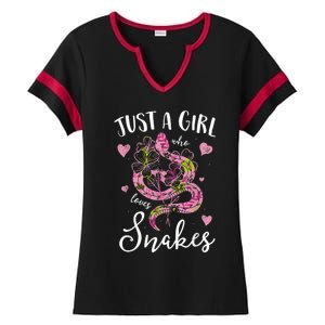 Just A Girl Who Loves Snakes Women Snake Lover Ladies Halftime Notch Neck Tee