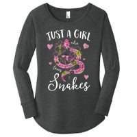 Just A Girl Who Loves Snakes Women Snake Lover Women's Perfect Tri Tunic Long Sleeve Shirt