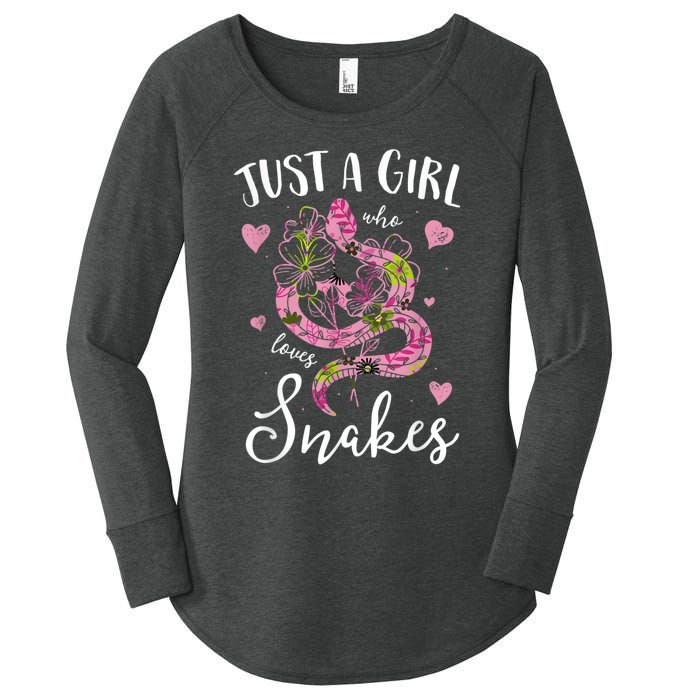 Just A Girl Who Loves Snakes Women Snake Lover Women's Perfect Tri Tunic Long Sleeve Shirt