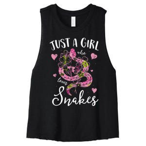 Just A Girl Who Loves Snakes Women Snake Lover Women's Racerback Cropped Tank