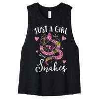 Just A Girl Who Loves Snakes Women Snake Lover Women's Racerback Cropped Tank