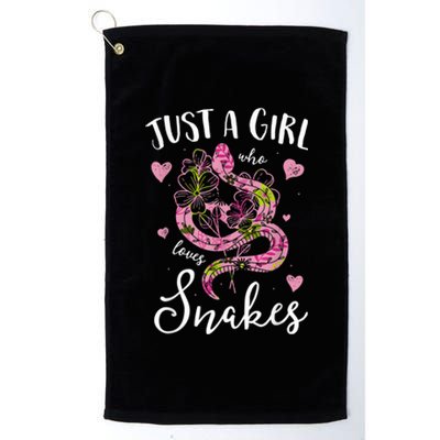 Just A Girl Who Loves Snakes Women Snake Lover Platinum Collection Golf Towel