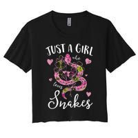 Just A Girl Who Loves Snakes Women Snake Lover Women's Crop Top Tee