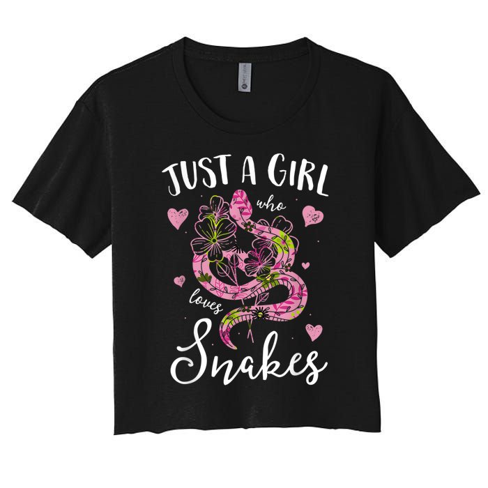 Just A Girl Who Loves Snakes Women Snake Lover Women's Crop Top Tee