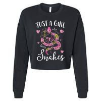 Just A Girl Who Loves Snakes Women Snake Lover Cropped Pullover Crew