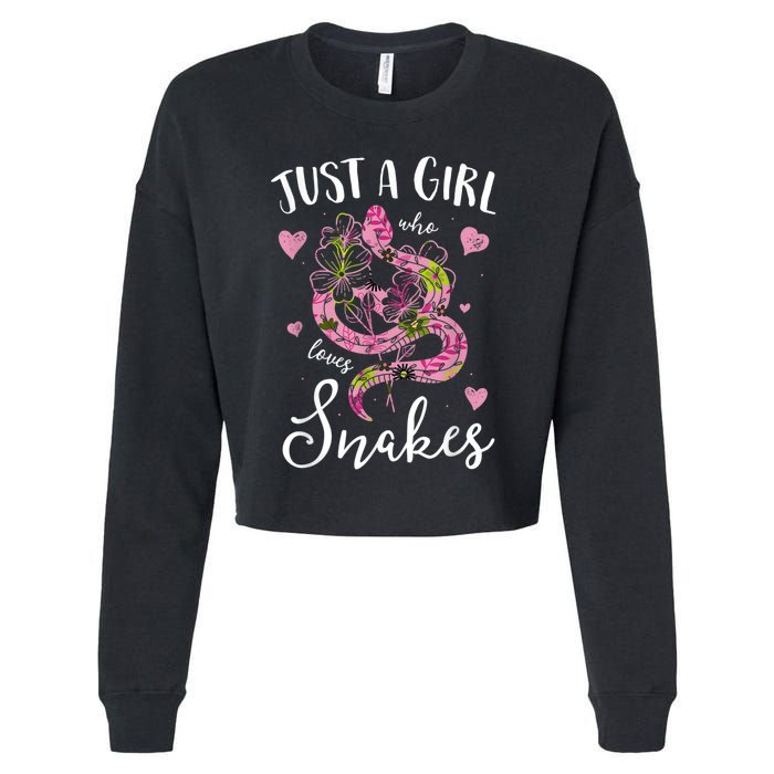 Just A Girl Who Loves Snakes Women Snake Lover Cropped Pullover Crew