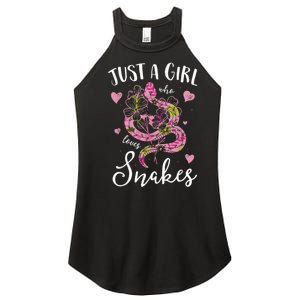 Just A Girl Who Loves Snakes Women Snake Lover Women's Perfect Tri Rocker Tank