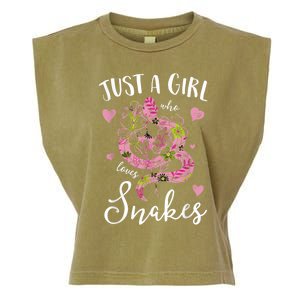 Just A Girl Who Loves Snakes Women Snake Lover Garment-Dyed Women's Muscle Tee