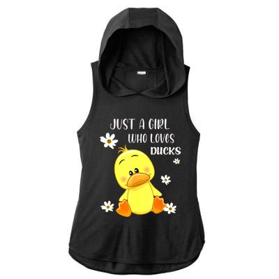 Just A Girl Who Loves Ducks Cute Duck Lover Owner Gift Ladies PosiCharge Tri-Blend Wicking Draft Hoodie Tank