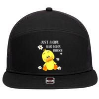 Just A Girl Who Loves Ducks Cute Duck Lover Owner Gift 7 Panel Mesh Trucker Snapback Hat