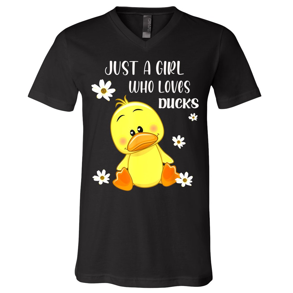 Just A Girl Who Loves Ducks Cute Duck Lover Owner Gift V-Neck T-Shirt