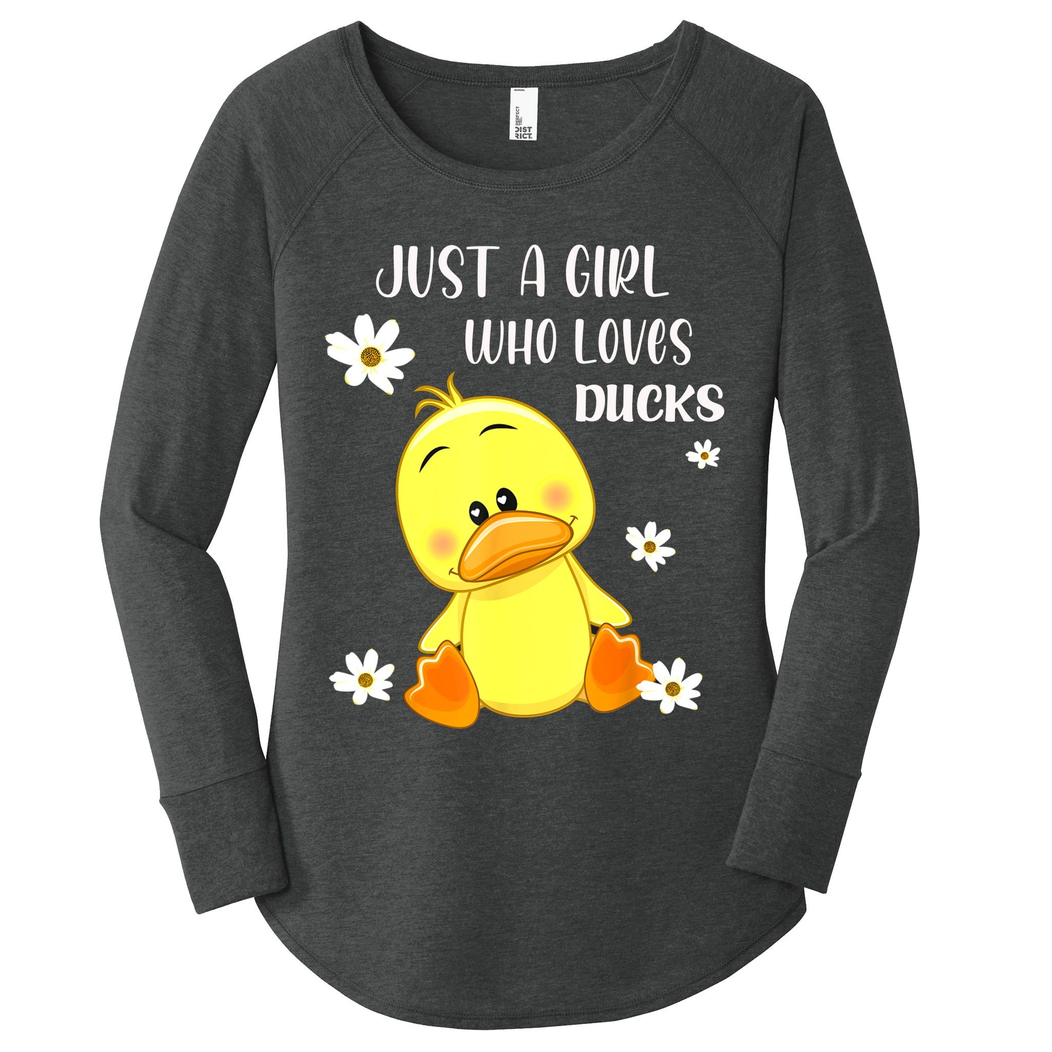 Just A Girl Who Loves Ducks Cute Duck Lover Owner Gift Women's Perfect Tri Tunic Long Sleeve Shirt