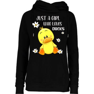 Just A Girl Who Loves Ducks Cute Duck Lover Owner Gift Womens Funnel Neck Pullover Hood