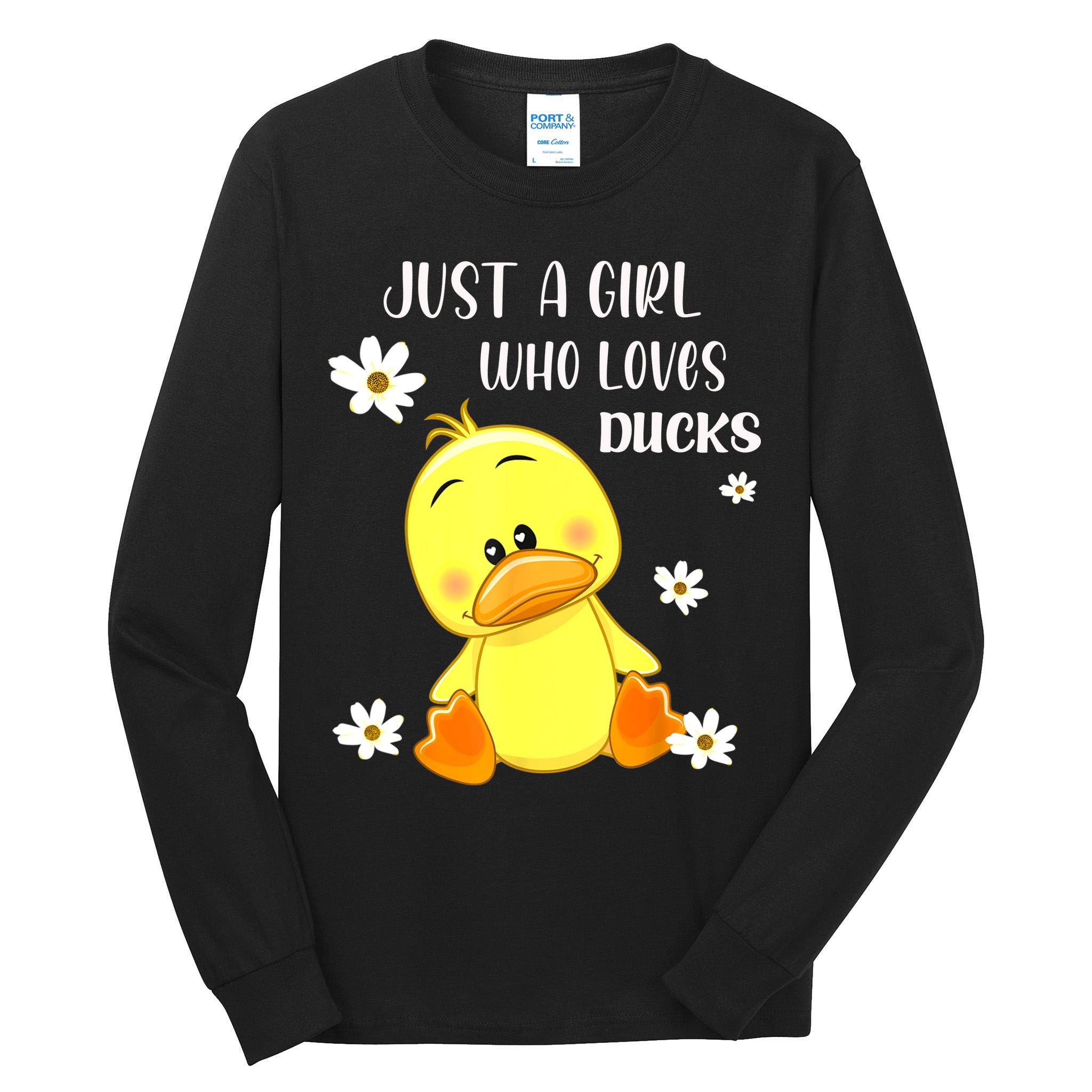 Just A Girl Who Loves Ducks Cute Duck Lover Owner Gift Tall Long Sleeve T-Shirt