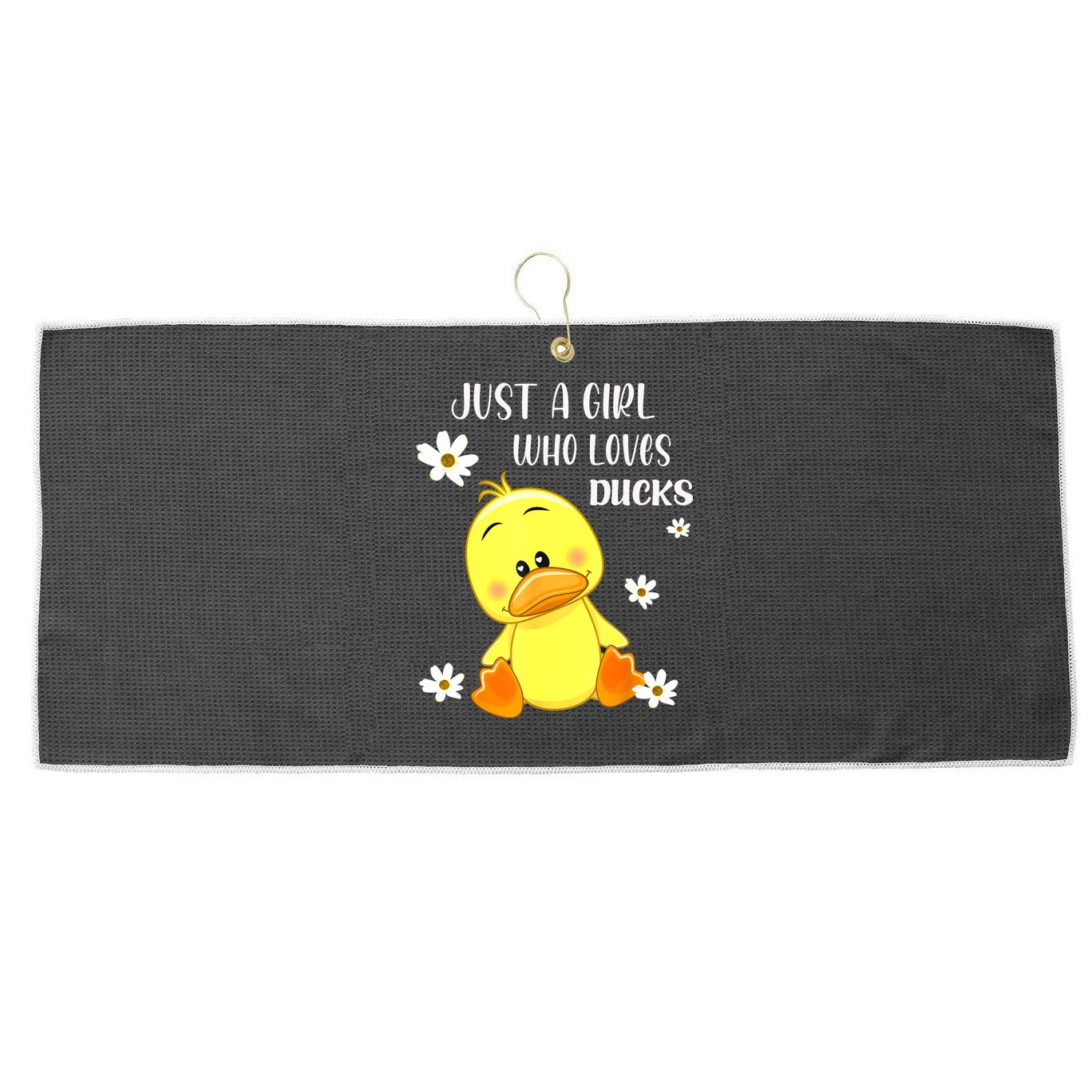 Just A Girl Who Loves Ducks Cute Duck Lover Owner Gift Large Microfiber Waffle Golf Towel