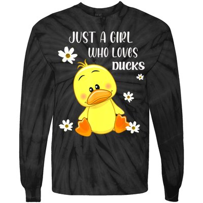 Just A Girl Who Loves Ducks Cute Duck Lover Owner Gift Tie-Dye Long Sleeve Shirt