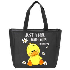 Just A Girl Who Loves Ducks Cute Duck Lover Owner Gift Zip Tote Bag