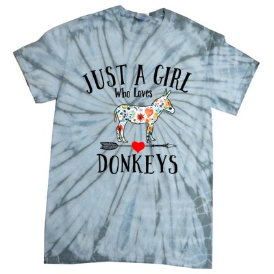 Just A Girl Who Loves Donkeys Cute Funny Design For Funny Gift Tie-Dye T-Shirt