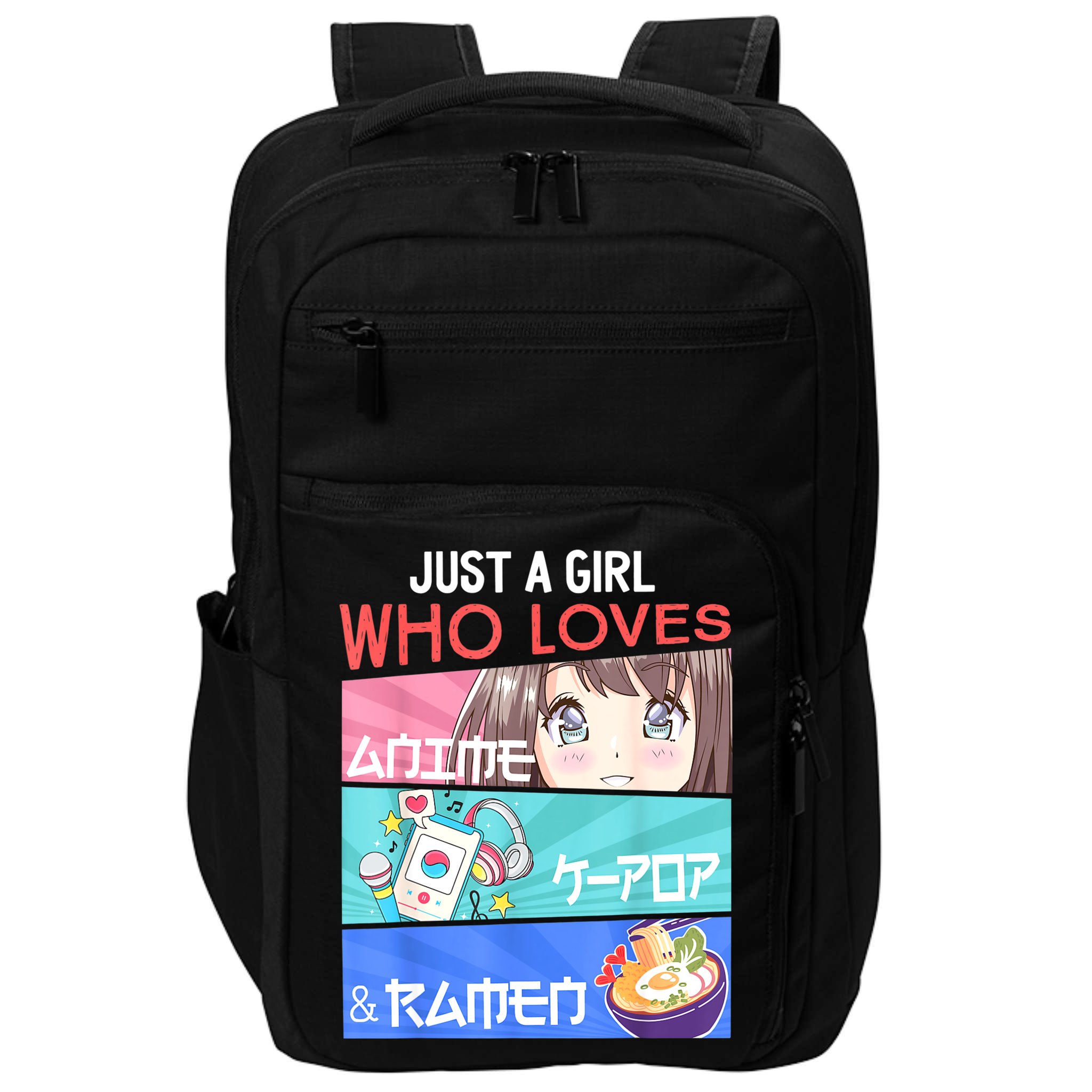Just A Girl Who Loves Anime KPop Ramen KPop Lover Kawaii Impact Tech Backpack