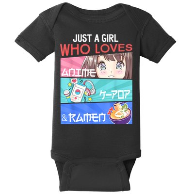 Just A Girl Who Loves Anime KPop Ramen KPop Lover Kawaii Baby Bodysuit