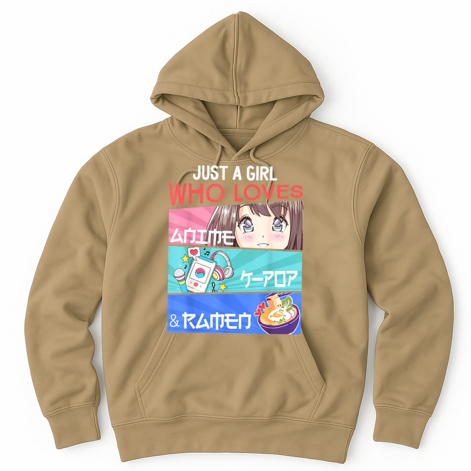 Just A Girl Who Loves Anime KPop Ramen KPop Lover Kawaii Hoodie