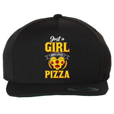 Just A Girl Who Loves Pizza Cute Pizza Lover Girls Wo Wool Snapback Cap