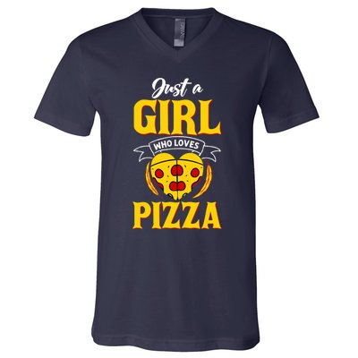 Just A Girl Who Loves Pizza Cute Pizza Lover Girls Wo V-Neck T-Shirt