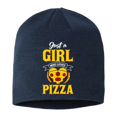 Just A Girl Who Loves Pizza Cute Pizza Lover Girls Wo Sustainable Beanie