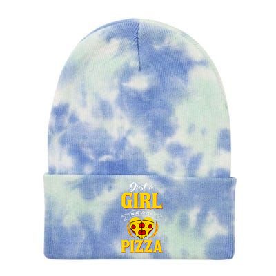 Just A Girl Who Loves Pizza Cute Pizza Lover Girls Wo Tie Dye 12in Knit Beanie