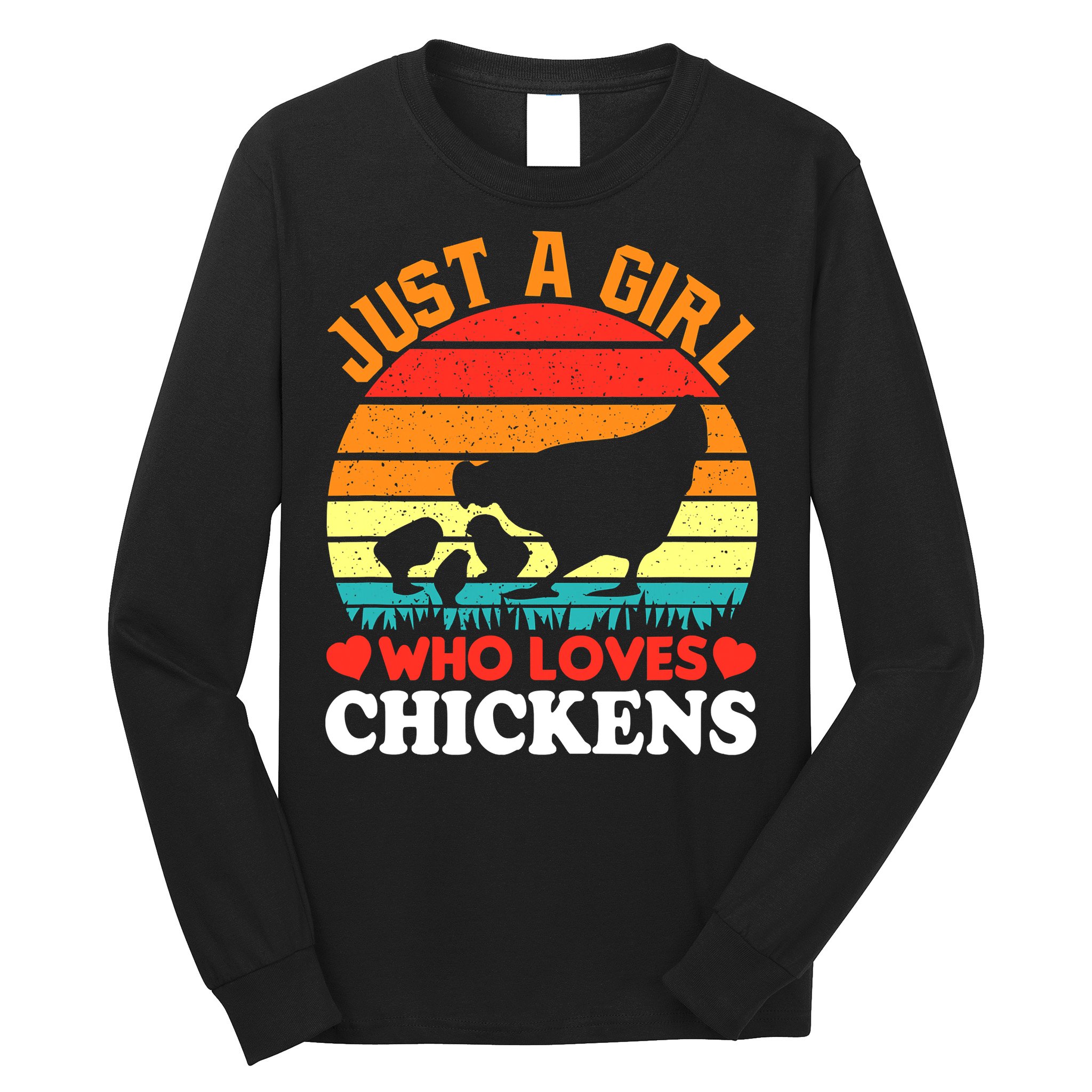 Just A Girl Who Loves Chickens Farmer Farm Long Sleeve Shirt