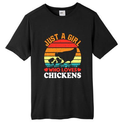 Just A Girl Who Loves Chickens Farmer Farm Tall Fusion ChromaSoft Performance T-Shirt